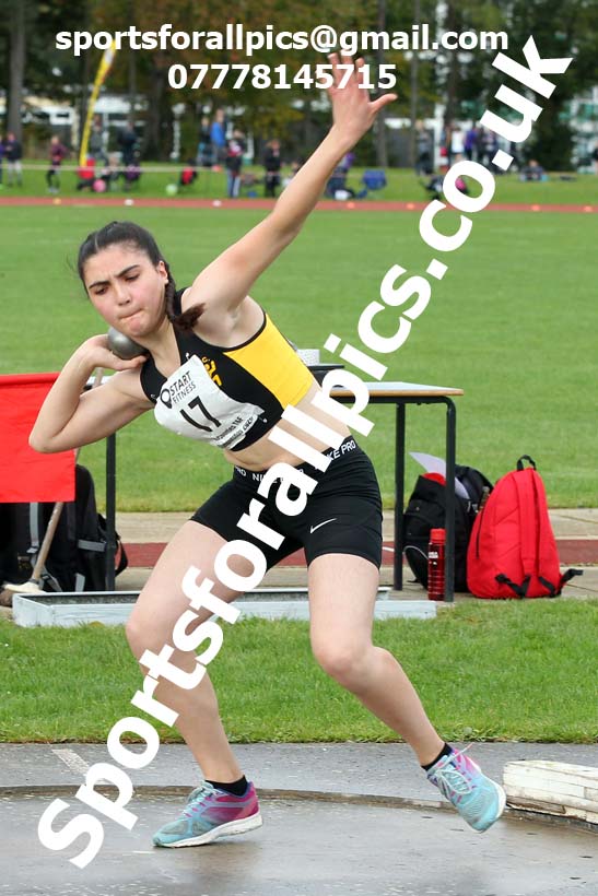 Shot putt, NECAA Open Meeting, Morpeth, Sunday, October 18th. David T. Hewitson/Sports for All Pics